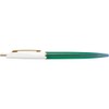Anterique BP1CWG Permanent Ballpoint Pen, 0.5, White, Green