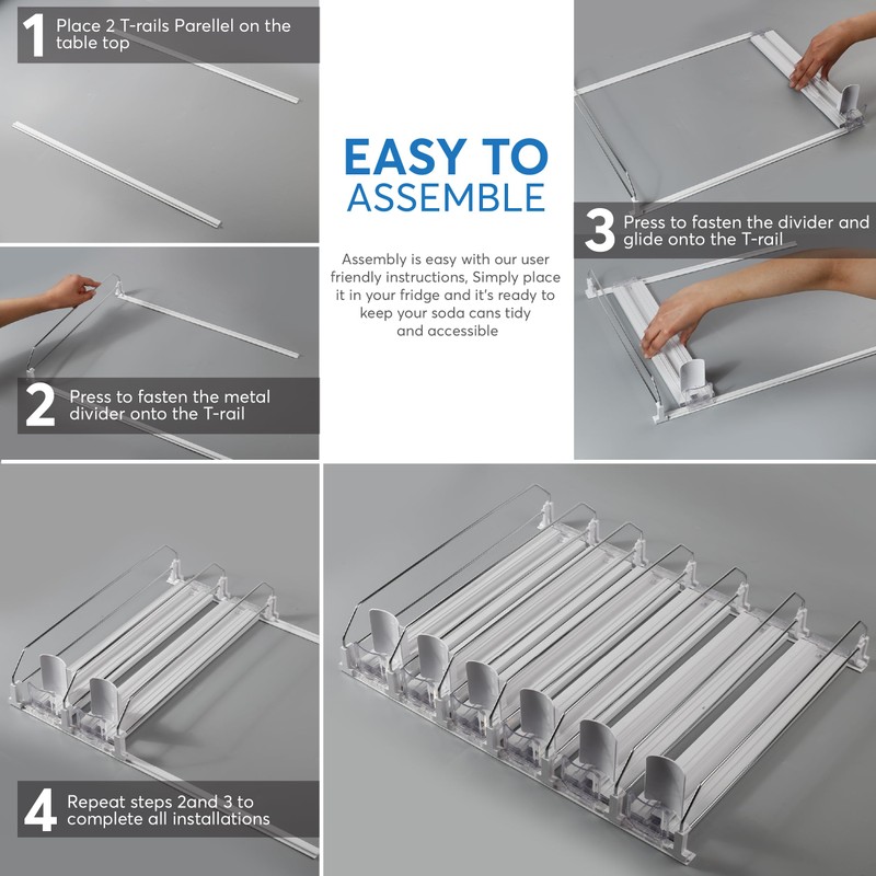Dwella Drink Organizer for Fridge – 6-Tier Can Dispenser for