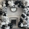 ADOINBY Black and Silver Balloons, 100Pcs 12inch Black White Metallic