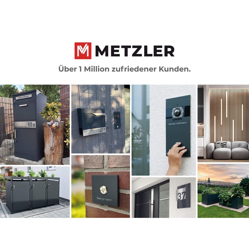 Metzler House Number Made of Solid Steel in Anthracite RAL