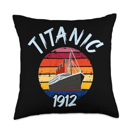 Titanic RMS Titanic Designs Titanic Vintage Cruise Ship April 1912 Throw Pillow, 18x18, Multicolor
