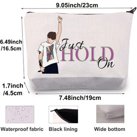 BWWKTOP Just Hold On Singer Cosmetic Makeup Bag Singer Fans Gifts Song Lyrics Zipper Pouch Bag Singer Music Gifts, Just Hold On, Bag