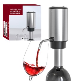 UNICHERRY Electric Wine Aerator Pourer One Touch Wine Accessories Rechargeable 2-in-1 Automatic Wine Decanter Stainless Steel Wine Dispenser Gifts for Wine Lovers