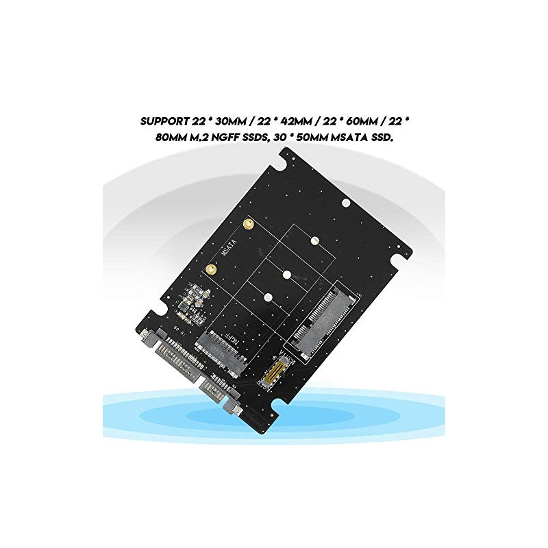 Adaptador NGFF a SATA, 2 en 1 Mini M.2 NGFF