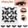 AIMALL 7 Pairs/set Natural Fake Lashes Set 3D Mixed Layered