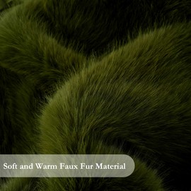 BATTILO HOME Luxury Fluffy Green Faux Fur Throw Blanket, Cozy Warm Fur Blanket for Couch, Sofa, Chair, Bed, Plush Fuzzy Fur Throws with Long Pile, 50"x60"