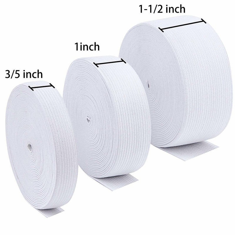 Sunmns 3 Rolls Sewing Stretch Elastic Band Spool Assorted Width