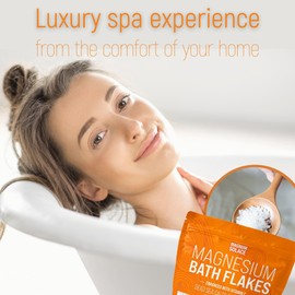 Magnesium Flakes for Bath - Magnesium Chloride Flakes - Dead Sea Salts for Soaking - Enhanced with Vitamin C Crystals, 5.0 LBS