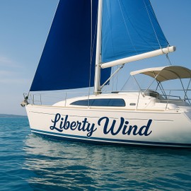 Custom Boat Lettering - Custom Boat Name Decals in Marine Vinyl for Jet Ski, Sailboat, or Yacht - Long-Lasting and Weatherproof Design