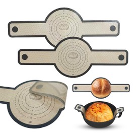 RoyalShop® Silicone Bread Sling for Dutch Oven Liners - Silicone Baking Mat [Non-Stick & Heat Resistant] Reusable with Extra Long Handles Silicone Bread Baking Supplies Tools Accessories(2 PCs)