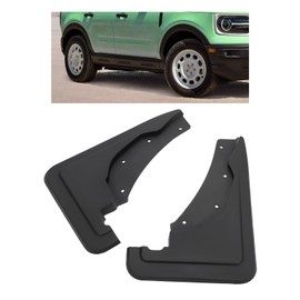 HECASA Front Splash Shield Compatible with 2021-2024 Ford Bronco Sport Replacement for M1PZ-16A550-AA Molded Splash Guards Mud Flaps Set of 2 Black