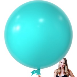 KALOR 36 Inch Giant Teal Blue Balloons, 6 Pack Large Round Teal Blue Latex Balloons for Anniversary, Birthday, Christmas, Wedding, Baby Shower Party Decorations