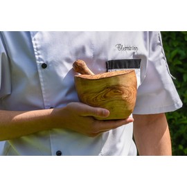 Cleminson® Handcrafted Olive Wood Mortar and Pestle Set | Kitchen Essential for Grinding Spices and Herbs
