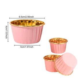 Pack of 100 Aluminium Foil Paper Baking Cases for Muffins and Cupcakes Baking Cases Muffins Paper Cases for Cupcakes, Birthday, Wedding, Christmas Party - Pink