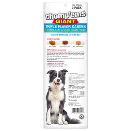 CHOMP 'EMS Five Flavor Kabobs Dog Treats - Beefhide Chewstick - High Protein Dog Chews, 2 Pack — Healthy Dog Treats