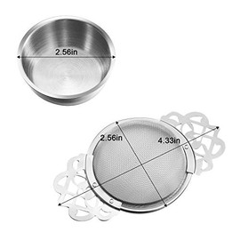 Hotop - Paquete de 4 coladores de té de malla fina con tazón, infusor de té de acero inoxidable, filtro de té con asa para filtro de té suelto, jugo de café, apto para boca de taza de 2.5-4 pulgadas