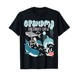 Grandma Of The Birthday Boy Ocean Sea Animals Birthday Party T-Shirt