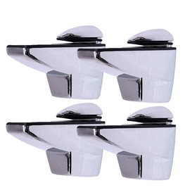 4 Pack Glass Shelf Brackets, Adjustable Glass Shelf Brackets, Adjustable Glass Shelf Brackets, Zinc Alloy Wall Mount, Glass Support for 5-30mm Thick Shelves, 4 Pieces