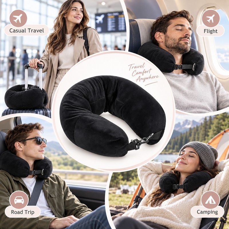 Fillable Travel Neck Pillow for Clothes Storage – Stuffable Pillow