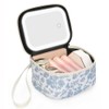 Relavel Mini Makeup Bag with Led Mirror, Small Floral Cosmetic