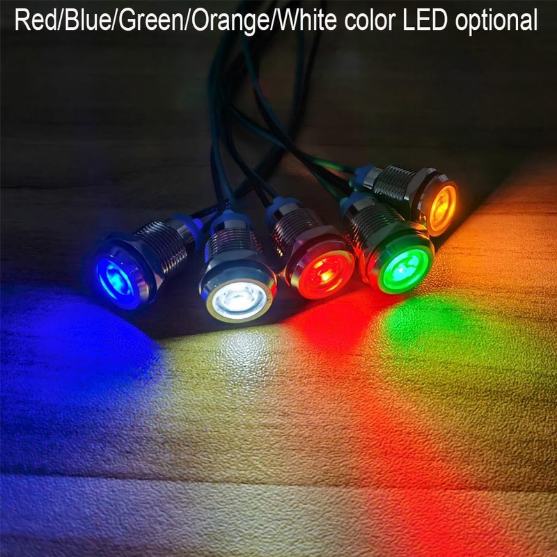 Gebildet Pack of 4 12 mm 3V-4.5V-5V-6V-7.5V-9V LED Metal Indicator