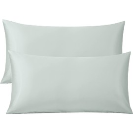 FLXXIE 2 Pack 500 Thread Count 100% Egyptian Cotton Pillowcases, Super Cozy and Breathable King Pillow Cases with Envelope Closure, 50x90 cm, Light Grey