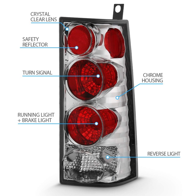 AmeriLite Chrome Euro Tail Lights for GMC Savana - Passenger