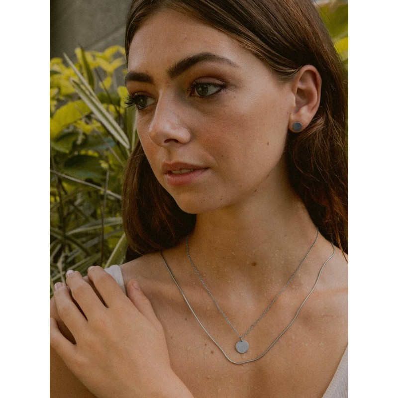 modabilé women's 925 sterling silver round stud earrings (8 mm),