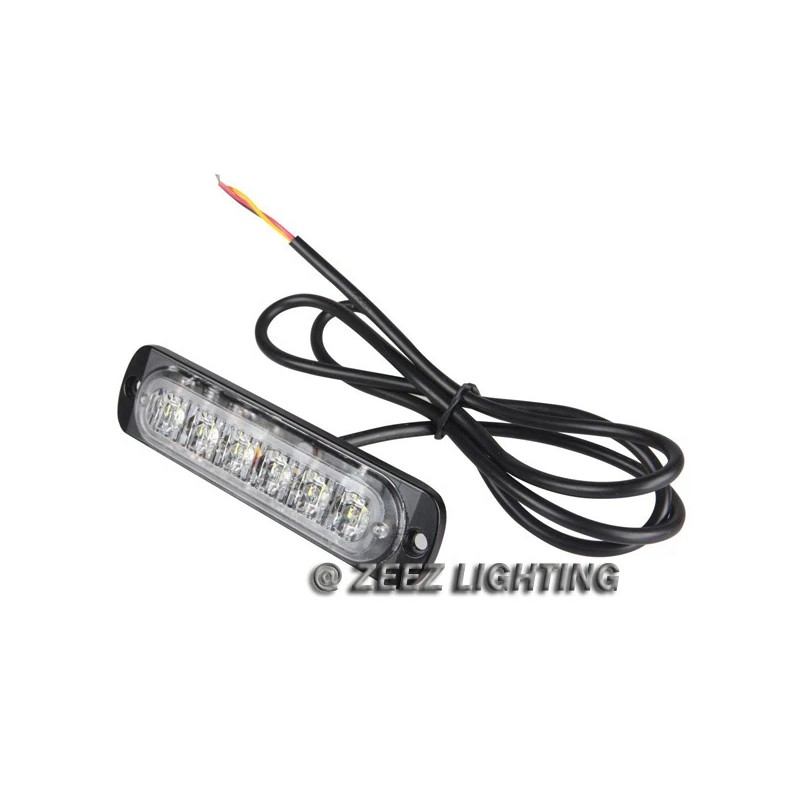 ZEEZ 2X White&Amber 6 LED Emergency Hazard Warning Caution Beacon