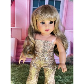 Fashion Collection Gold Sequin Jumpsuit for 18” Dolls