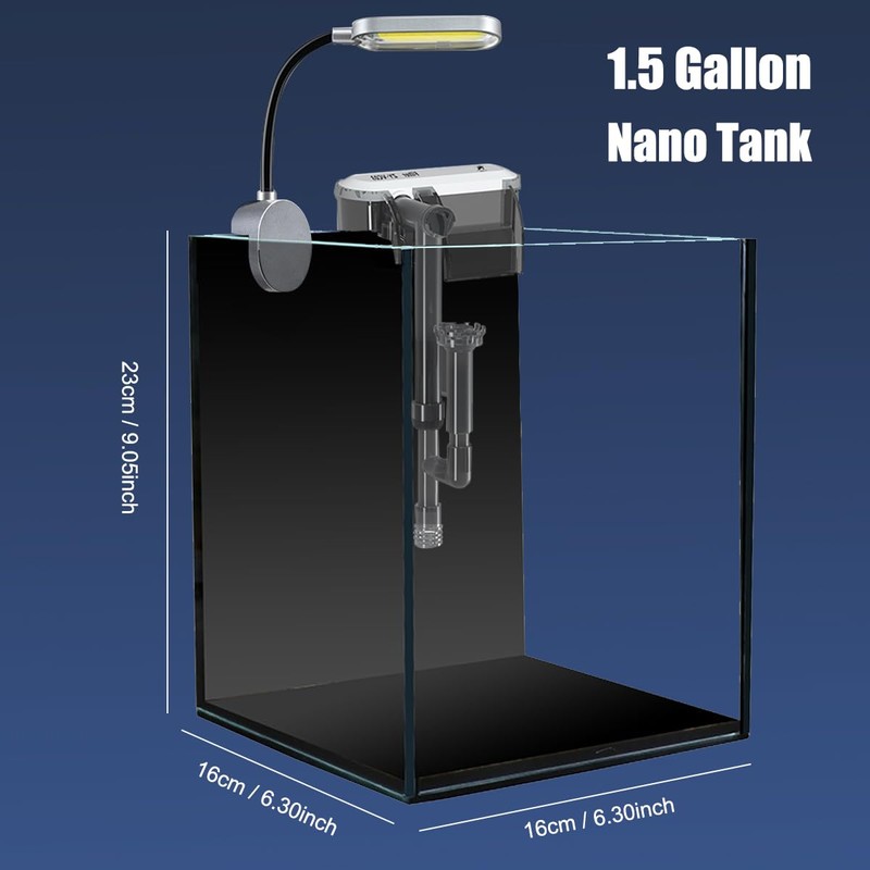Craftsboys 1.5 Gallon Fish Tank Starter Kits, Nano Glass Aquarium