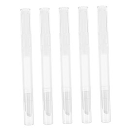 Healeved 5pcs Transparent Vacuum Twist Foundation Pens Portable Empty Makeup Dispensers with Flocked Tips for Precise Dosage Control Travel Friendly Cosmetic Tools for Daily Use