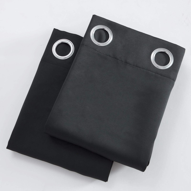 LEMOMO Blackout Curtains 52 x 84 inch Black Curtains Set