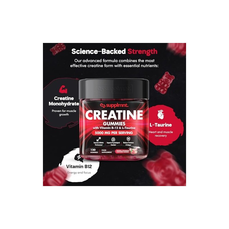 Supplmnt. Creatine 120 Gummies Max 5000mg for Men & Women