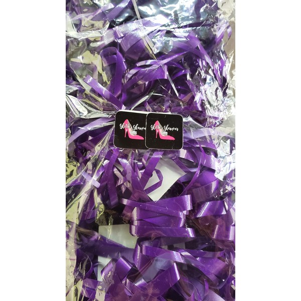 Twelve (12) Curly Bows - Dazzling High Glossy Gift Bows Elegant Bouncy Easy (Purple)