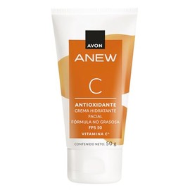 Avon Anew Crema Facial Hidratante, Antioxidante con Vitamina C, FPS 50, Fórmula No Grasosa, 50 g