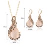 ASHMITA Rose Gold Teardrop Necklace Gemstone Dangle Earrings Wedding Jewelry