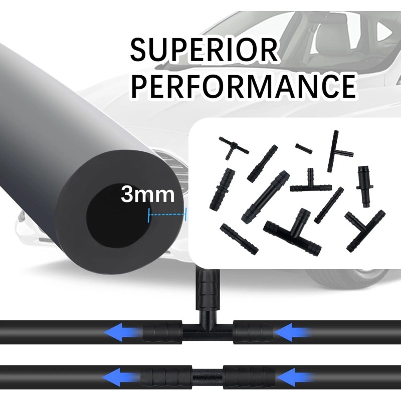 Multipurpose Vacuum Line Kit,6Pcs 5Ft Vacuum Hose Automotive+64P