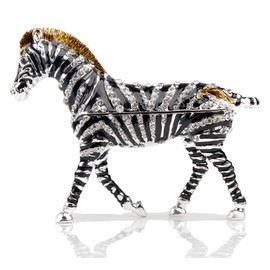 SEVENBEES Zebra Figurines for Home Decor - Zebra Jewelry Box Hinged Trinket Boxes - Mothers Day Gifts