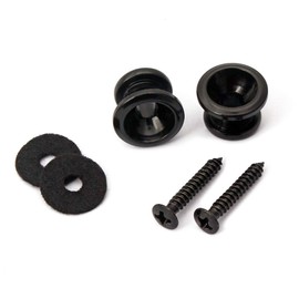 BALUKEYS Guitar Strap Clasps Metal Guitar Strap Buttons End Pins for Electric Acoustic Guitar Bass Ukulele Black Set of 2