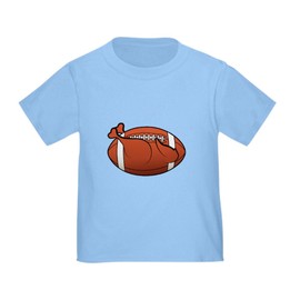 CafePress Turkey Football T Shirt Toddler Graphic Tee, 100% Cotton Baby Blue