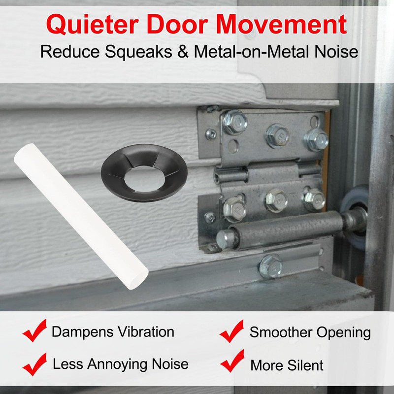 12Pcs Garage Door Quiet Hinge Sleeves Compatible with Clean Stem
