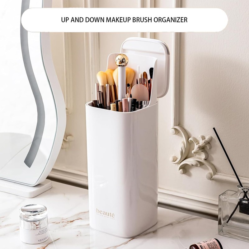 ACSTORi Waterproof Dustproof Makeup Brushes Organizer With Portable Covered Cap
