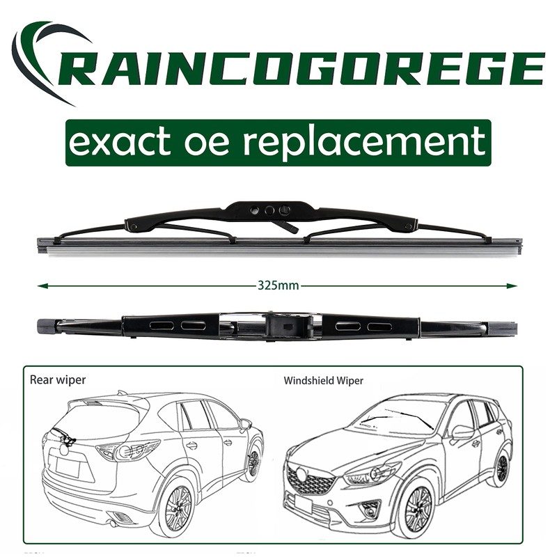 13" inch (13-1) OEM Quality Rear Wiper Blades Replacement for