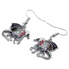 Enamel Alloy Dinosaur Fantasy Dragon Earrings Drop Dangle Unique Animal