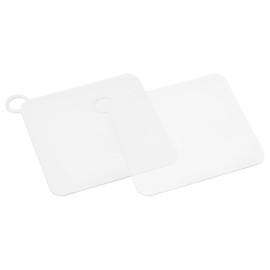 uxcell Silicone Tub Stopper Floor Drain Cover, 6 x 6inch Anti-Odor Bathtub Drain Mat Plugs Sewer Stopper for Kitchen Bathroom Balcony, Square White 2Pcs