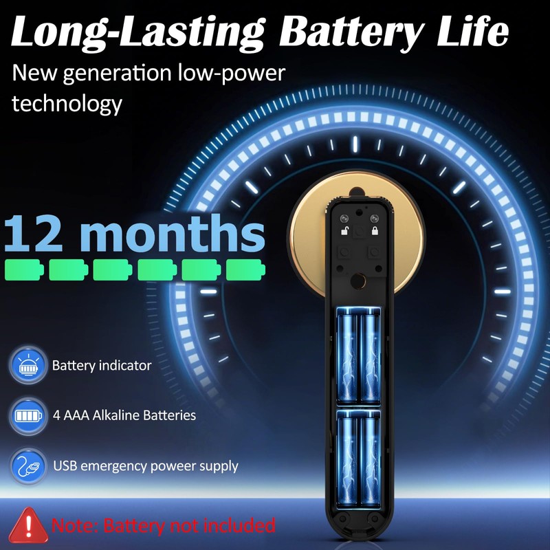 Fingerprint Keyless Entry Bedroom Door Lock with Code RFID Card