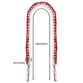 Graduation Lei Penta Angel 2023 Braided Graduation Ribbon Lei Honor Cord Gift for High School College Student Grad Party Decoration (Red, White)