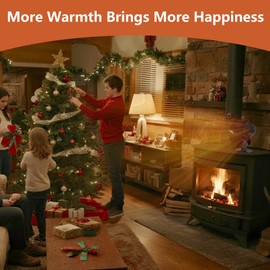 Miaton Log Burner Fan Silent Operation | 6-Blade Stove Fans for Wood Burner | Heat Powered Wood Burning Stove Fan with Log Burner Thermometer | Fireplace Accessories Tools