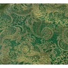 wowfabric4less123 Green Gold Paisley Metallic Brocade Fabric 60” Width Sold